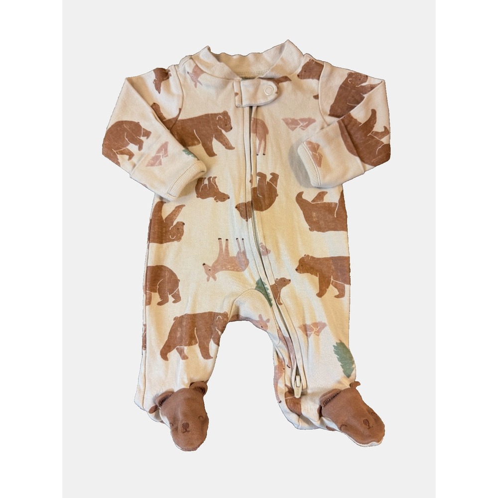 Carters Preemie Baby Boy Sleeper Zipper Outfit Romper Bear Feet Woodland Animals